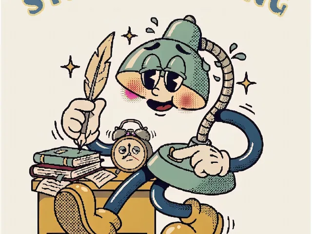 Still Working Desk Lamp Illustration