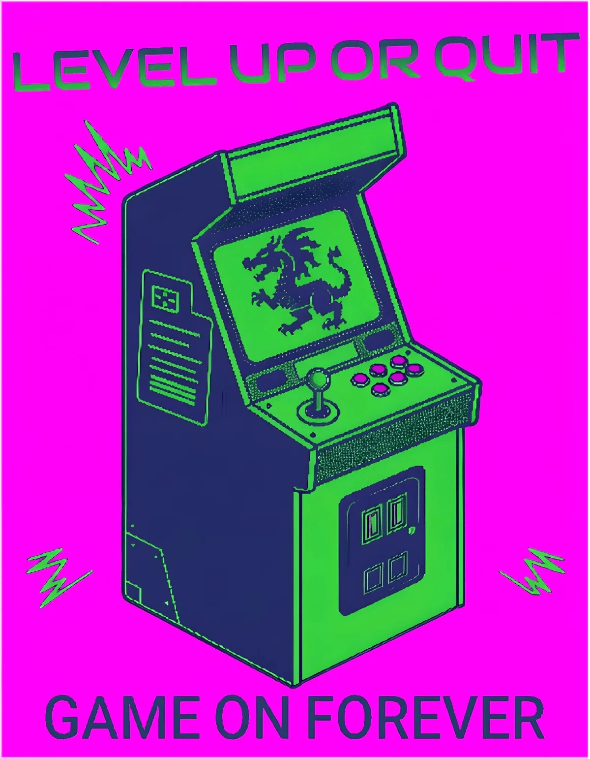 Laser cut and engrave Retro Arcade Game Machine Illustration