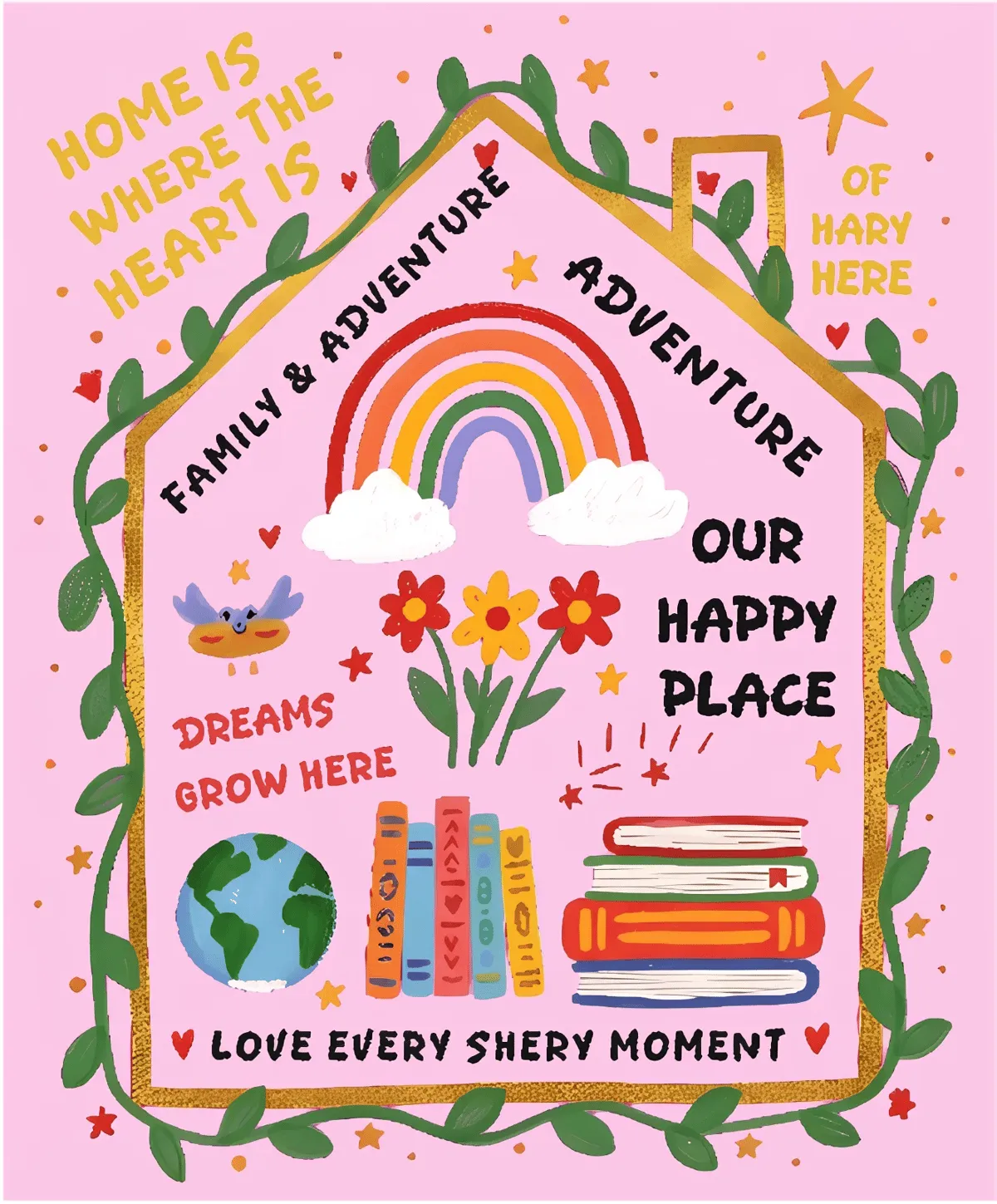 Laser cut and engrave Home Is Where The Heart Is