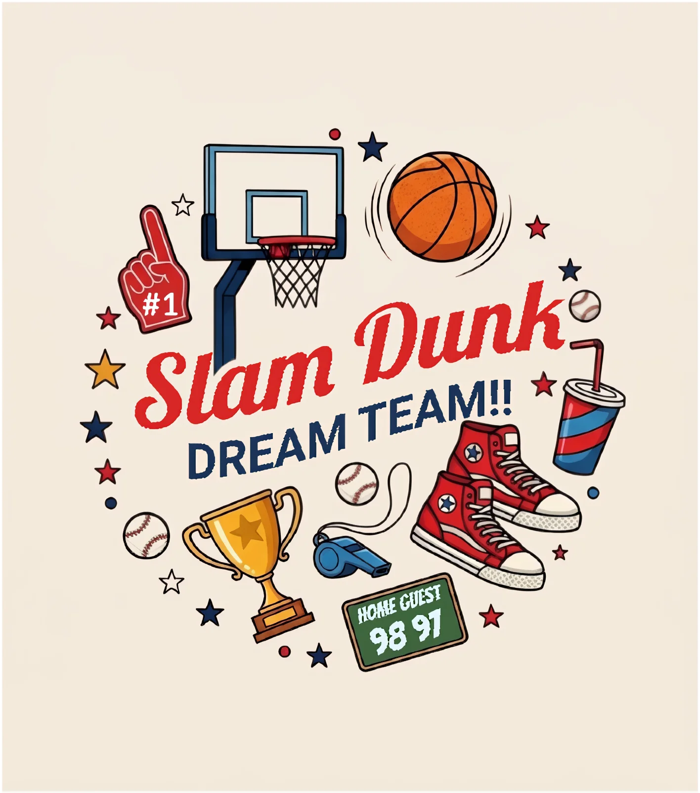 Slam Dunk Dream Team Sports Illustration