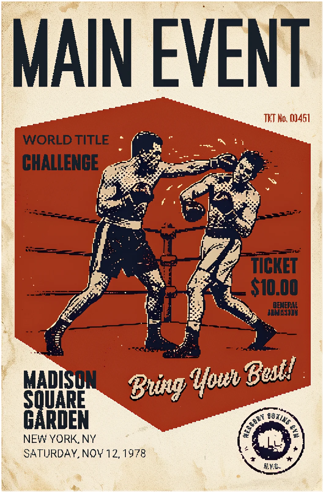Main Event Boxing Match Poster