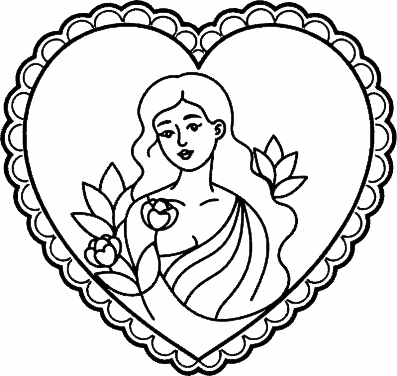 Laser cut and engrave Geometric Heart Template