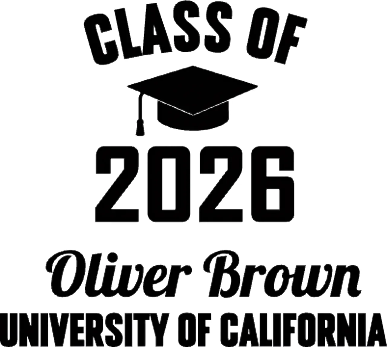 Laser cut and engrave Class of 2026 Personalized