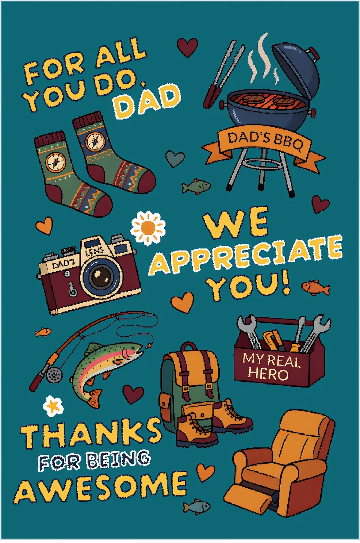 Laser cut and engrave Father's Day Appreciation Collage